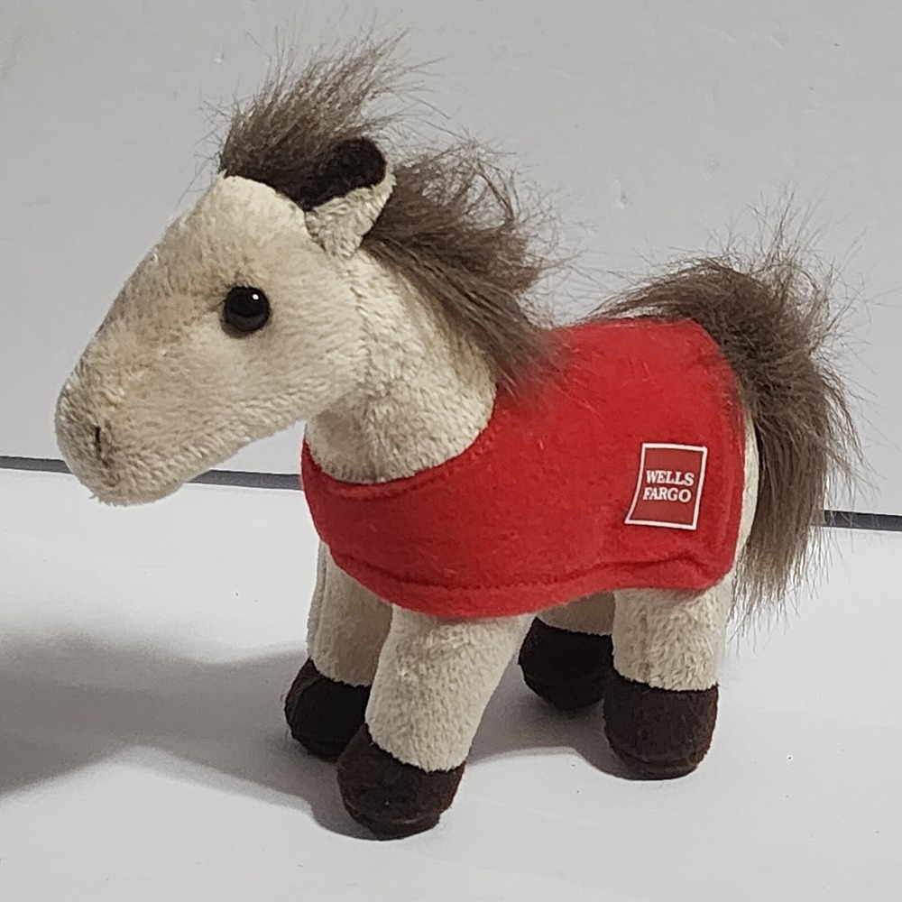 Wells Fargo Legendary Pony Hunter 2018 Plush Mini 7" Beige Red Blanket Horse